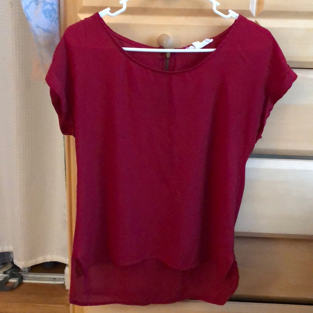 Flowy red blouse